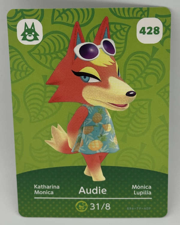AUDIE #428 Animal Crossing Amiibo Card – Series 5 – Fresh Open Pack, Never Scanned – New Horizons Compatible