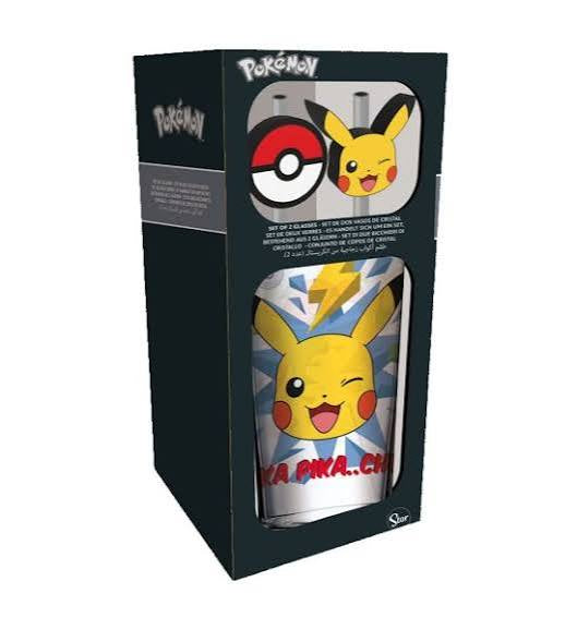 Pikachu glass 485ml Gift Set Including Straws